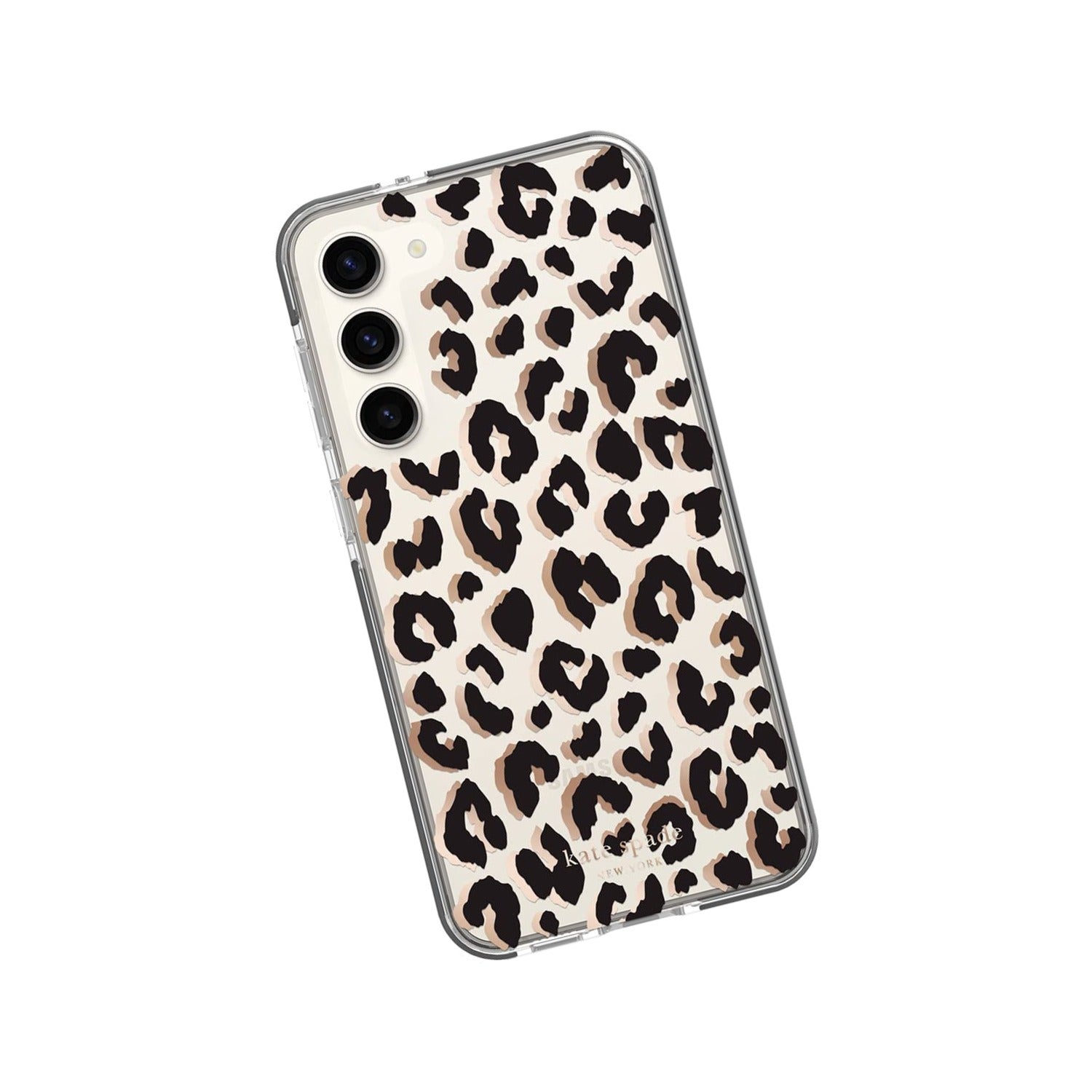 Kate Spade - New York Defensive Hardshell Case For Samsung Galaxy S23 Plus - City Leopard Black - 650450171074