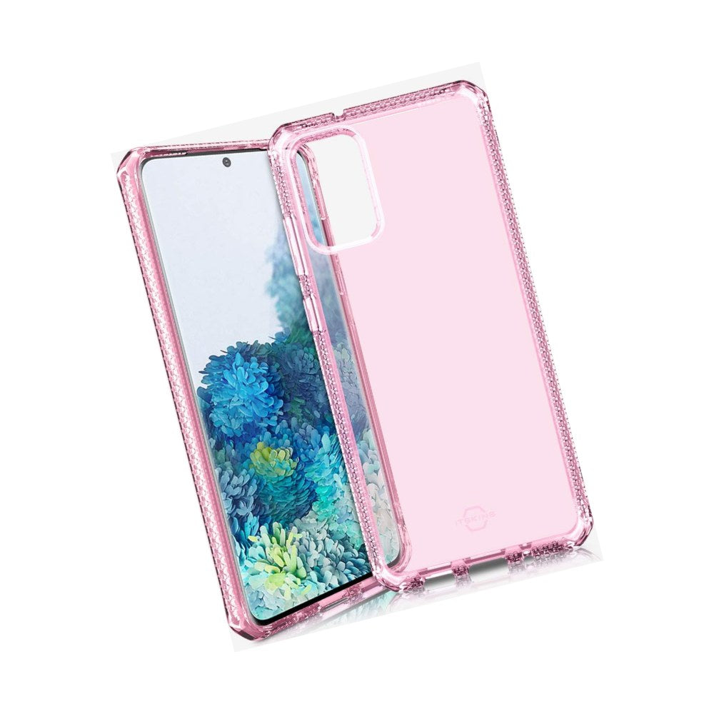 Itskins Spectrum Clear Protective Phone Case Compatible With Galaxy S20 Plus, Slim Hybrid Case, Anti-Yellowing, And Heavy Duty Shockproof Cover, Military Phone Case - Light Pink - 4894465087524