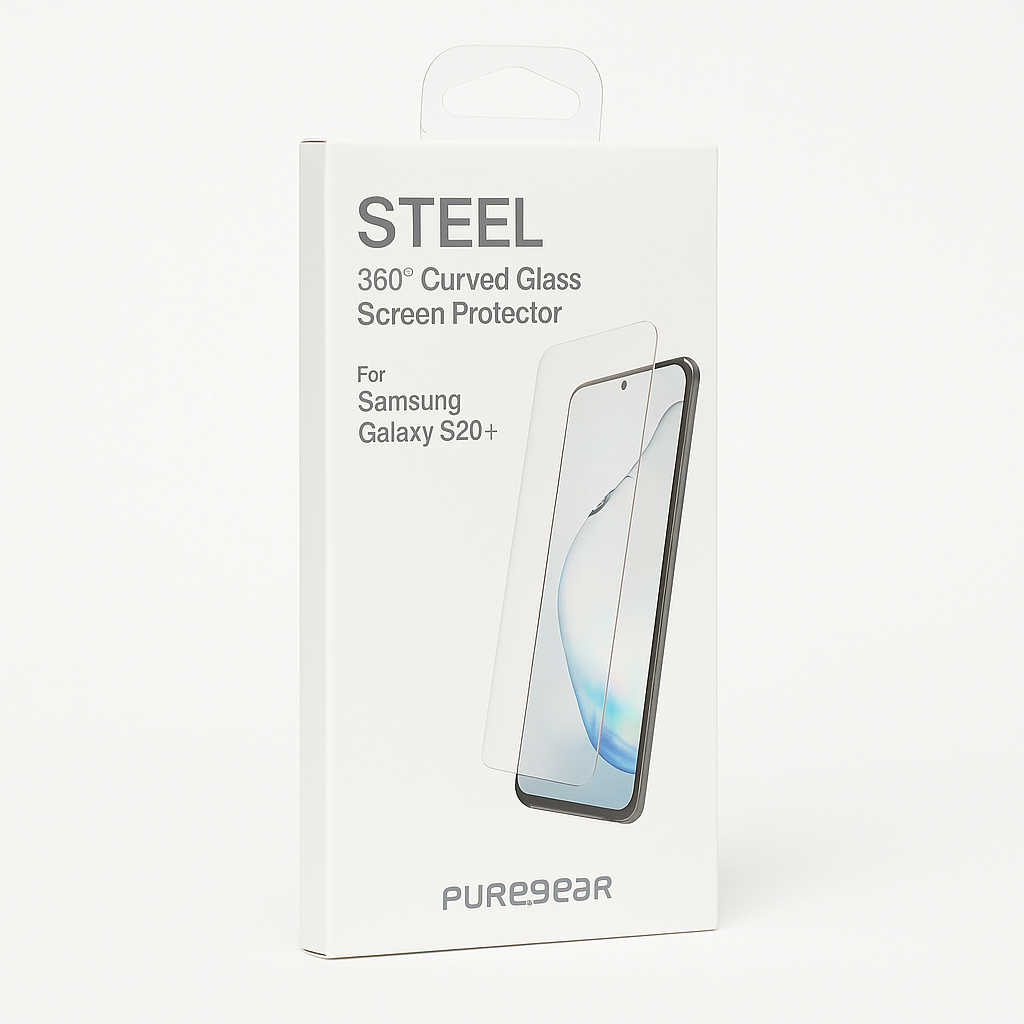 Samsung Galaxy S20+ Steel 360 Curved Glass Fingerprint Sensor Ready Screen Protector With Alignment Tray And Pure Pledge Up To $100